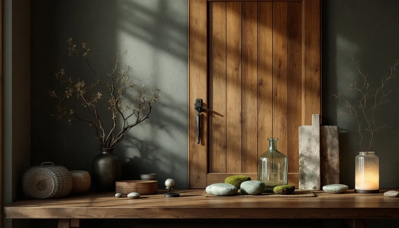 A beautifully arranged wabi sabi wall decor showcasing natural elements and textures.