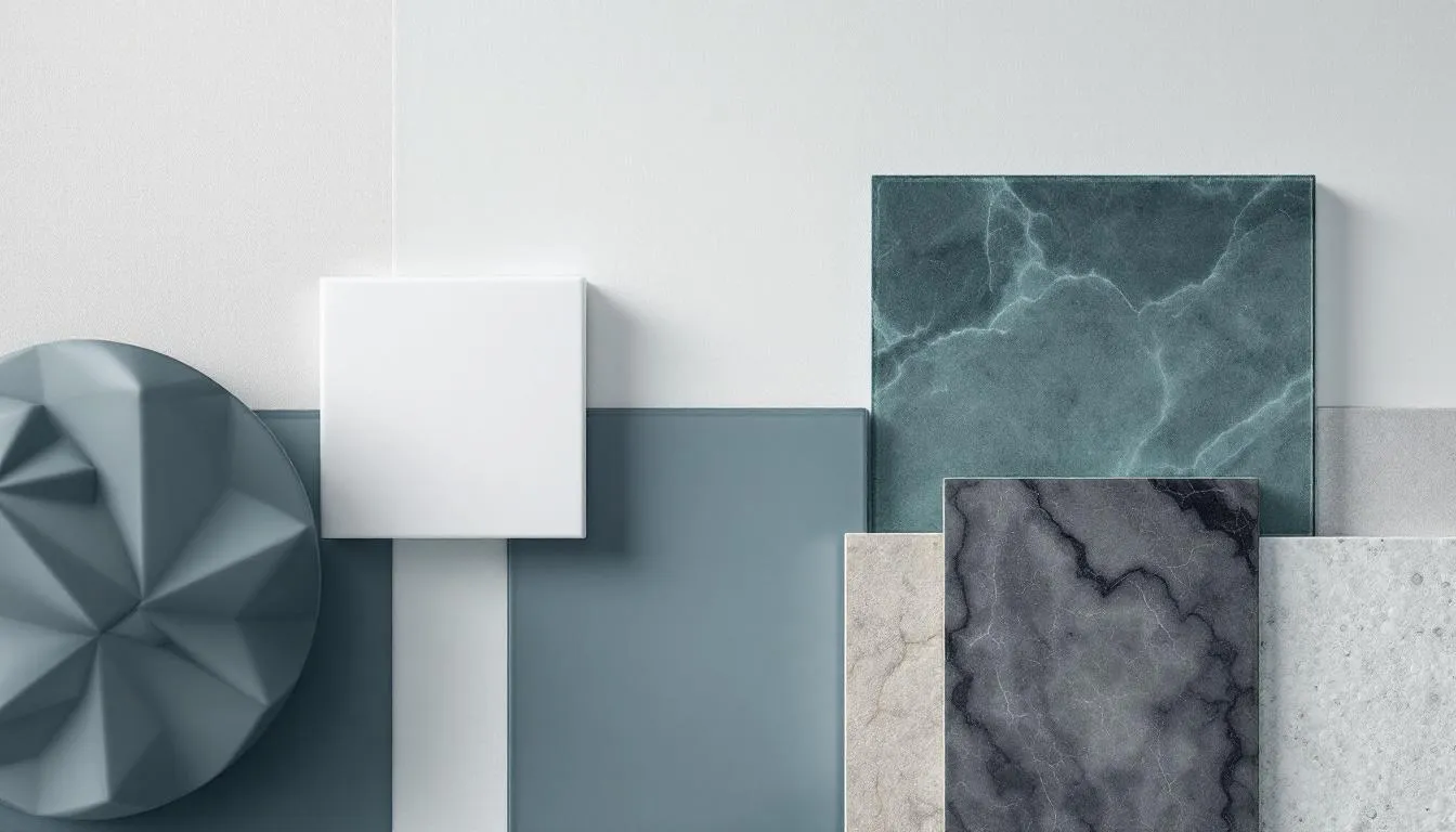 Different types of tile pool finishes showcasing various tile options.