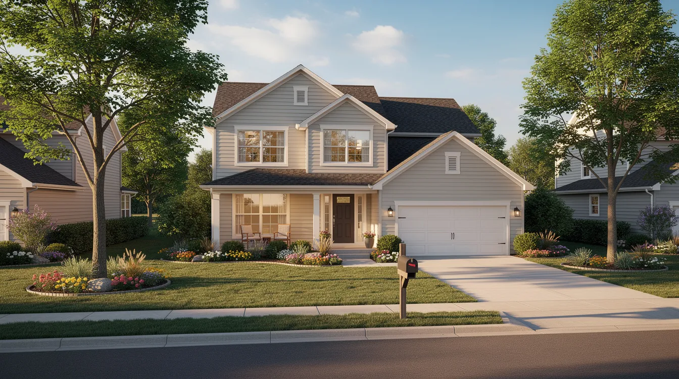 A charming suburban family home sits on a peaceful residential street, surrounded by mature landscaping that enhances its curb appeal. This property, ideal for those considering selling an inherited house, reflects a warm and inviting atmosphere perfect for family living.