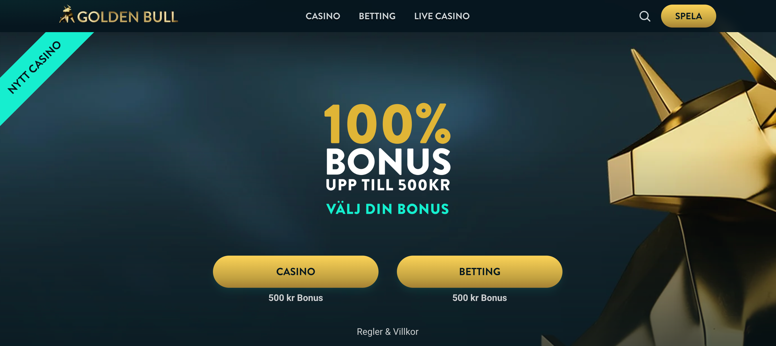 Golden Bull, nytt svenskt casino.