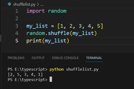 In-place list shuffle in Python