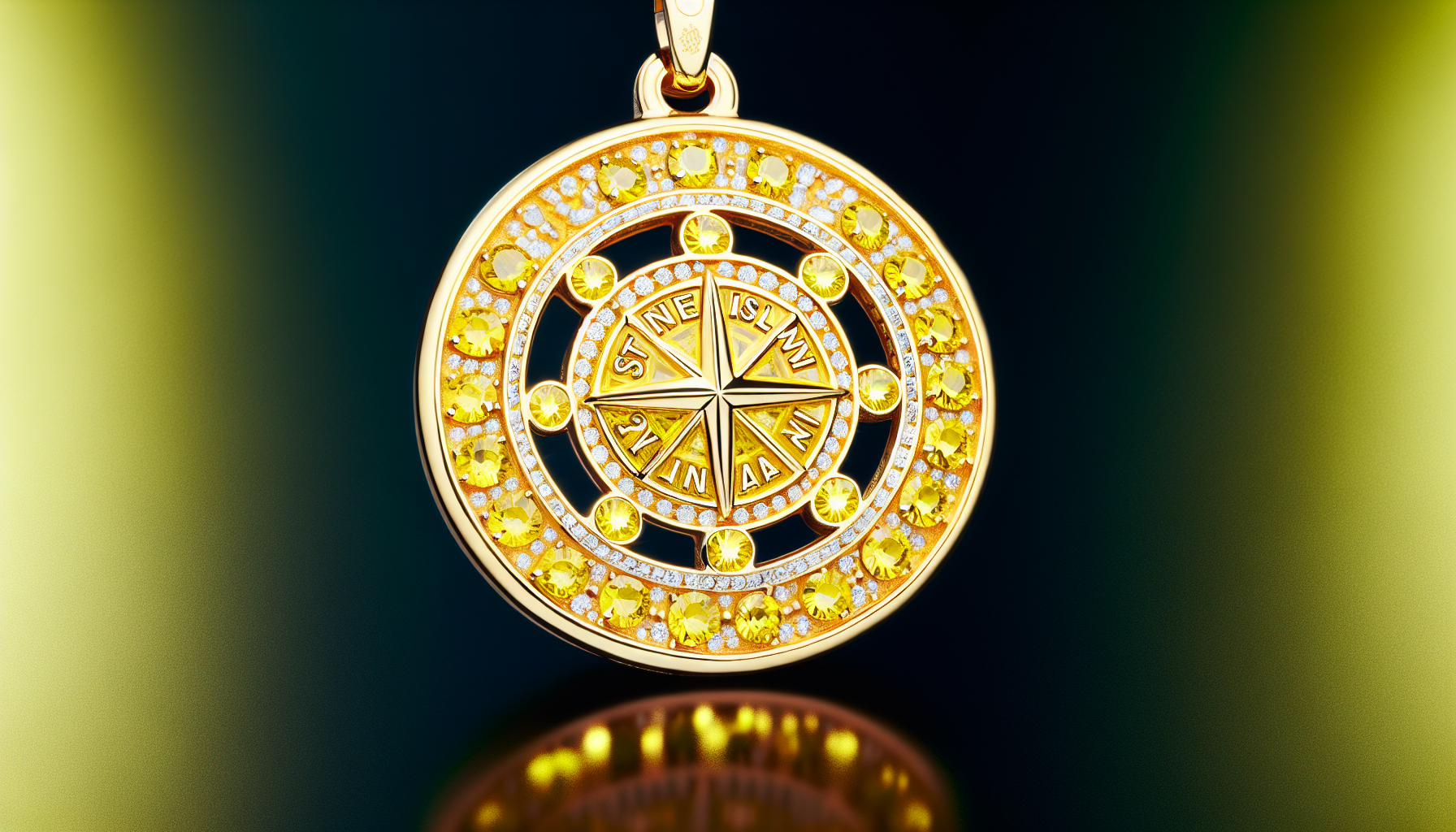 Stone Island medallion with canary yellow diamonds