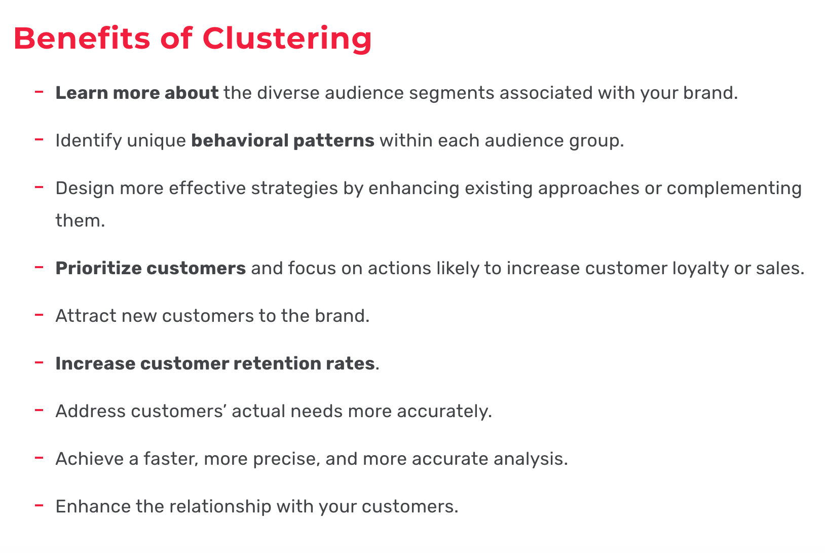 Benefits of clustering your audience