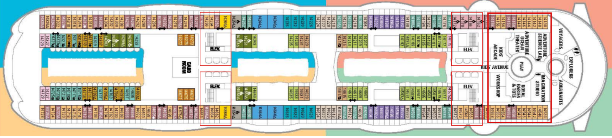 Oasis of the Seas - Deck 14 Cabins To Avoid 