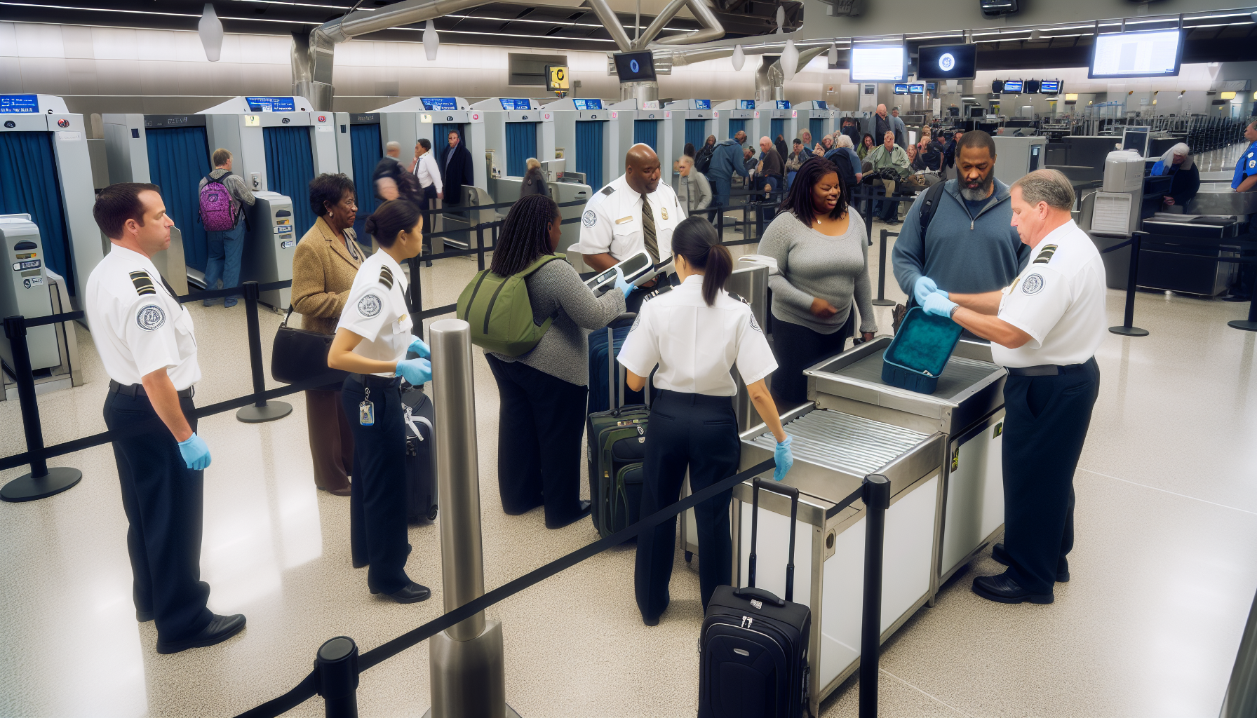 Security screening process at Newark Airport