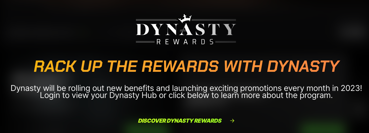Desktop view of the DraftKings Casino Dynasty Rewards Program.