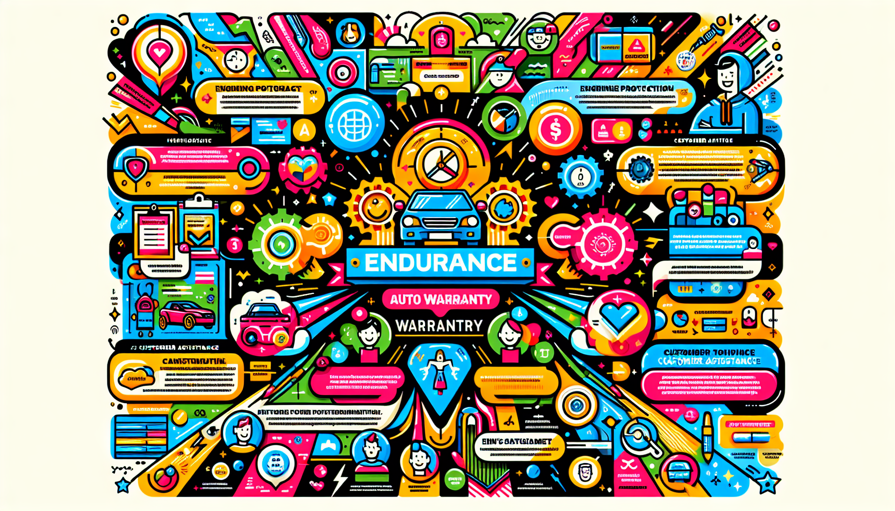 An overview illustration of the Endurance Auto Warranty concept.