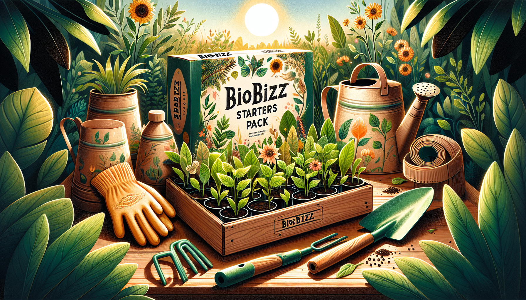 An image of a Biobizz Starters Pack for gardening beginners.