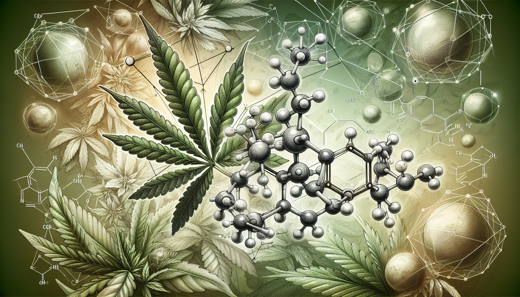 A representation of the structure of CBG9 and its origin from the cannabis plant.