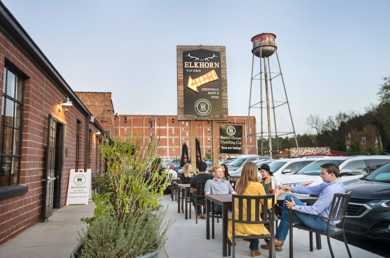 Entrance view of Elkhorn Tavern in Distillery District Lexington, Kentucky