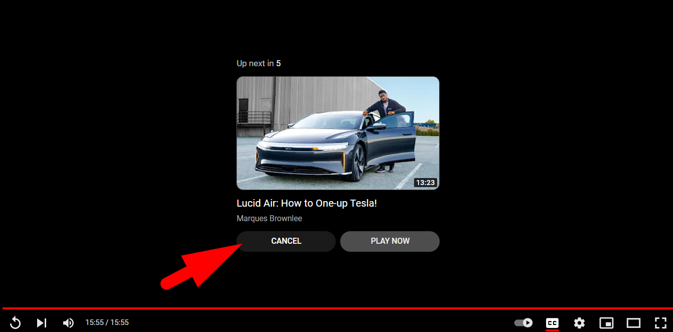 Cancel feature for autoplay videos