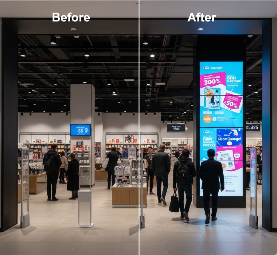 How to Improve ROI from Retail Digital Signage: Key Metrics and Best Strategies 2 foot traffic and in store visits