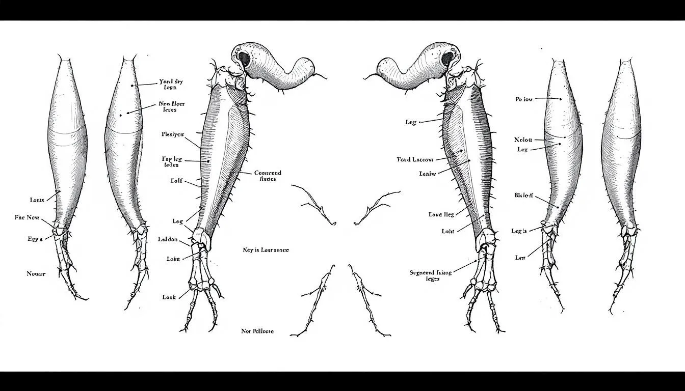 A close-up view of the legs of a woodlouse, illustrating its movement capabilities.