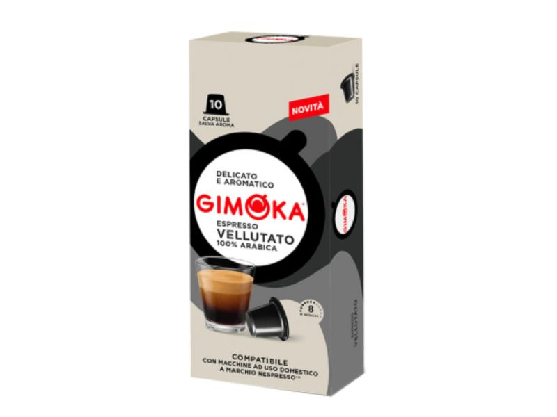 Embalagem de cápsulas de café da Gimoka. Imagem: gimokabrasil.com.br