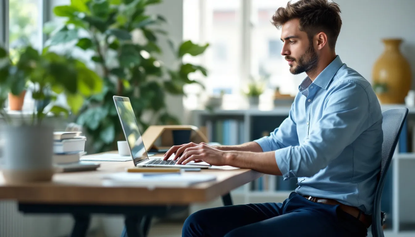 Das Bild zeigt ein hybrides Arbeitsmodell, in dem Menschen und Maschinen zusammenarbeiten. In dieser modernen Umgebung nutzen Lehrkräfte und Führungskräfte KI-Technologien zur Leistungsbewertung und Entwicklung von Schülerleistungen, um den Fortschritt im Unterricht zu optimieren.