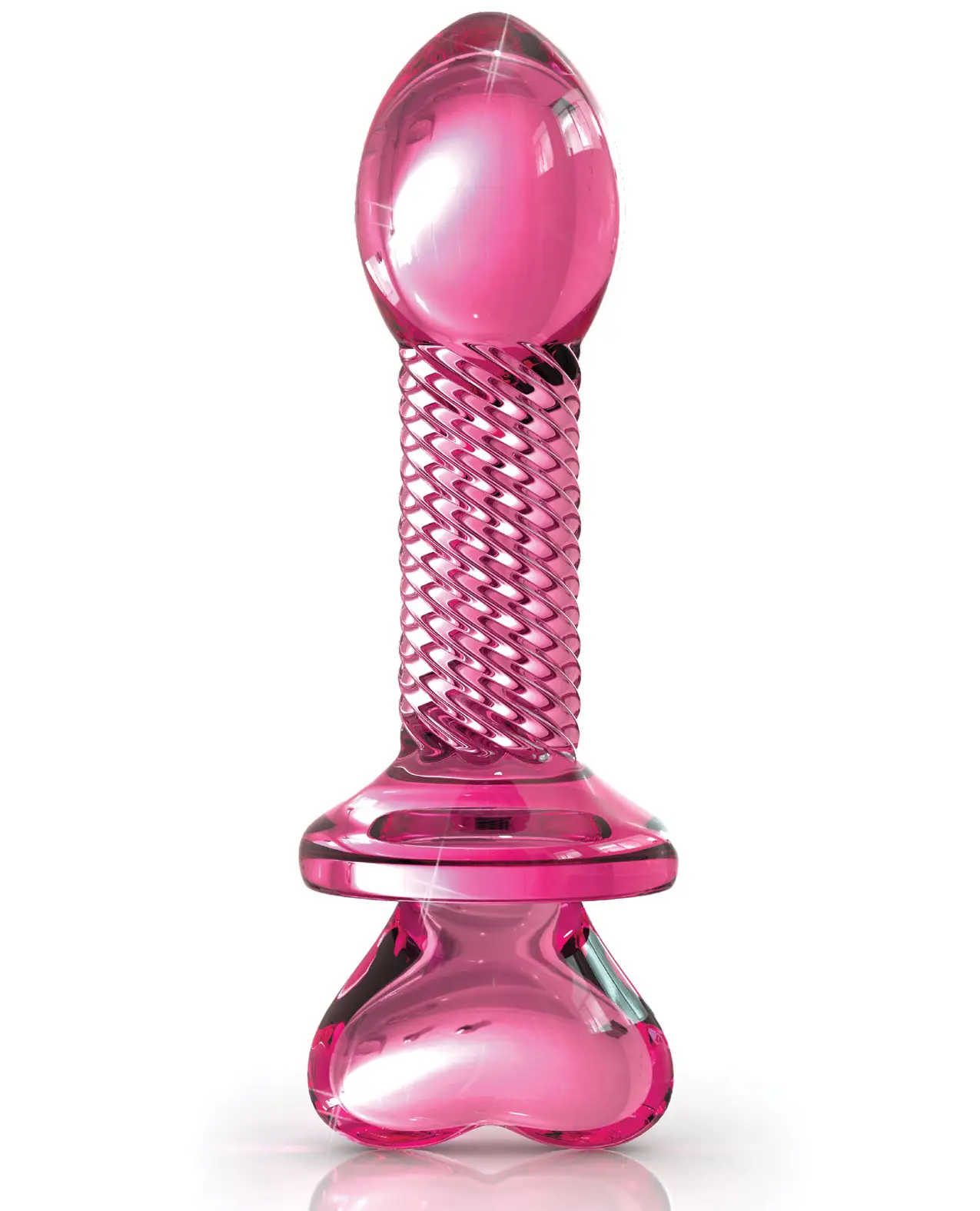 Icicles No. 82 Hand Blown Glass Butt Plug – Ribbed/Pink