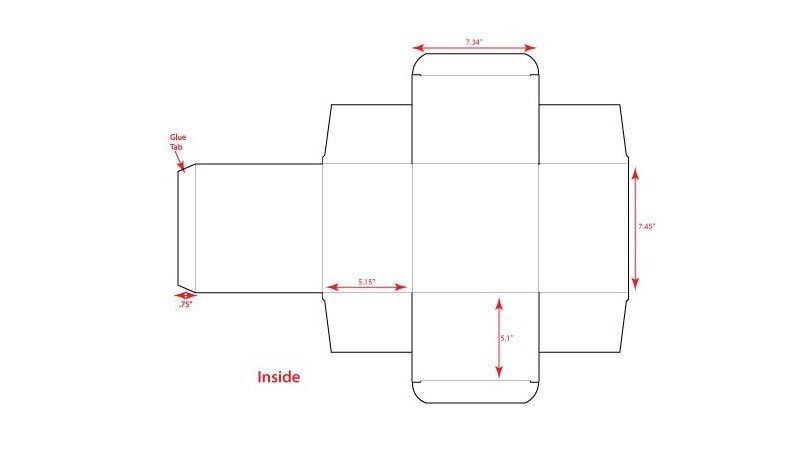 Box dieline template