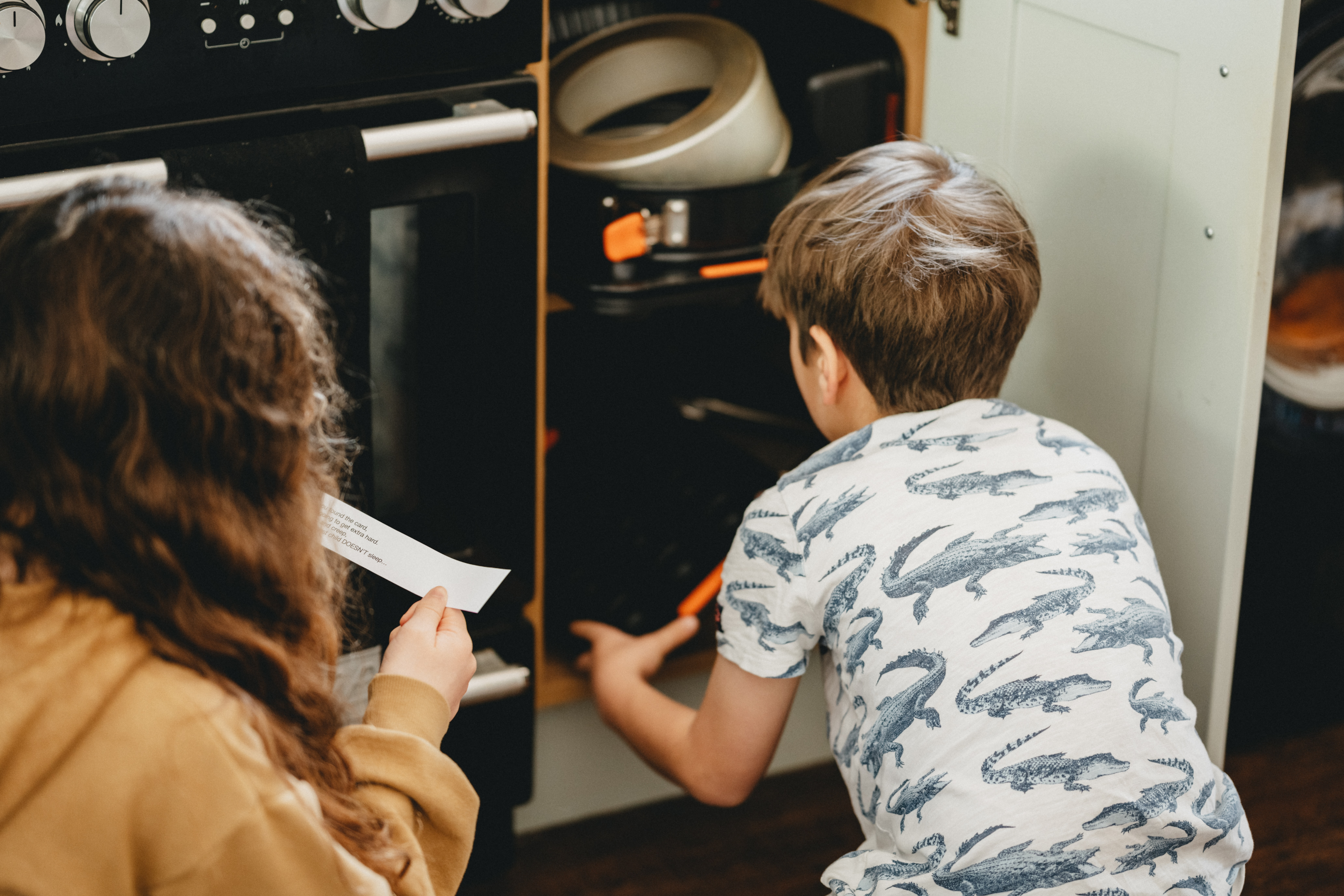 Children Looking For Clues