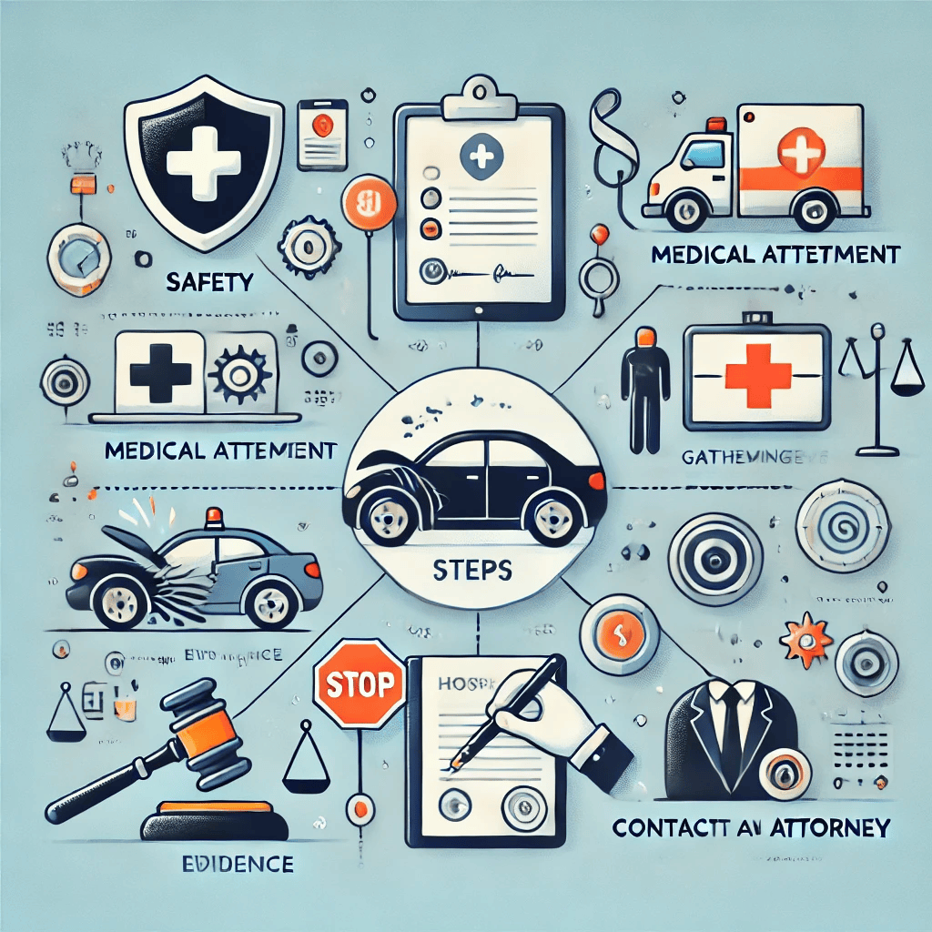 Steps to take after a car accident.