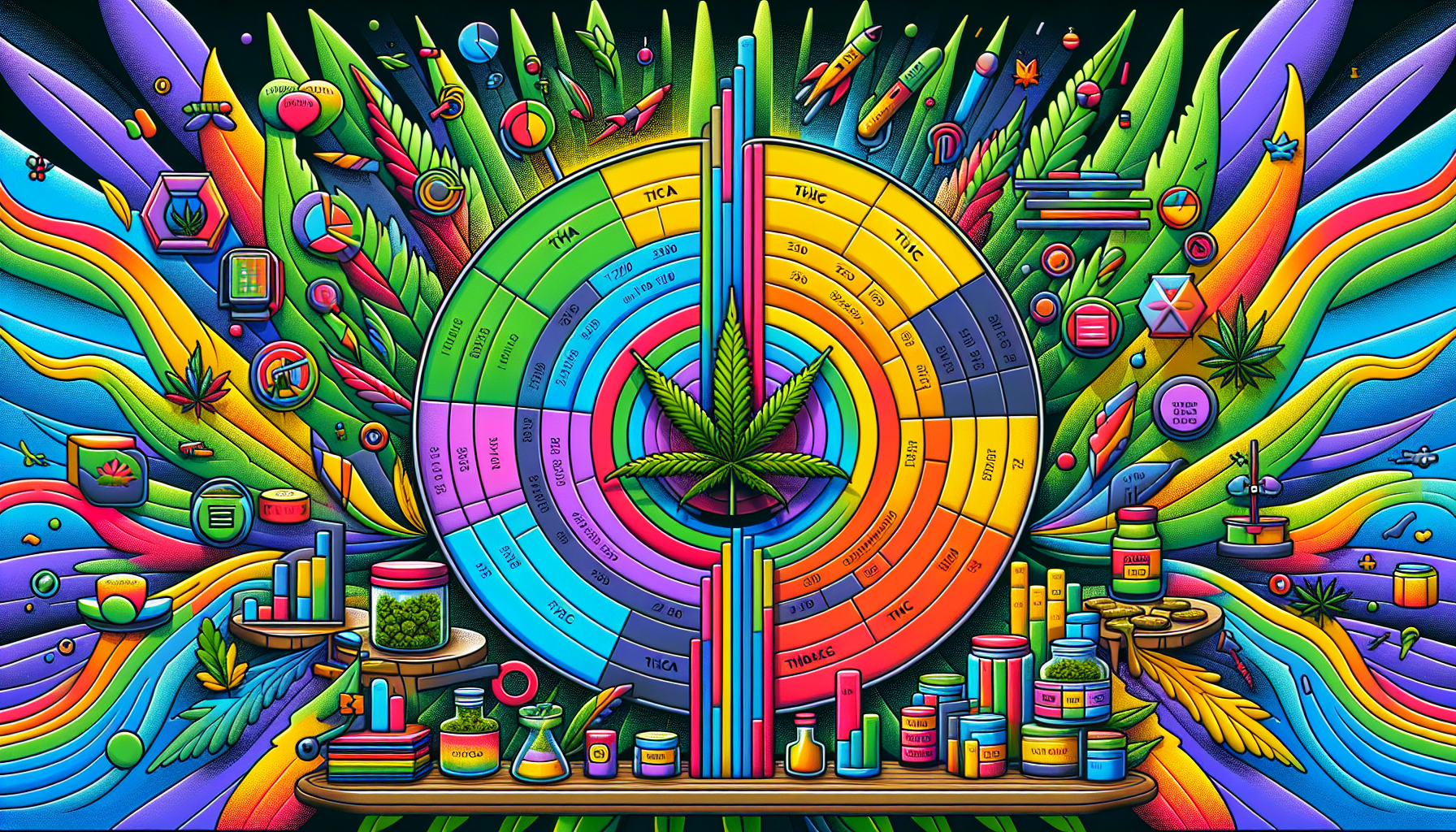 A colorful chart illustrating market potential and consumer preferences for cannabis products.