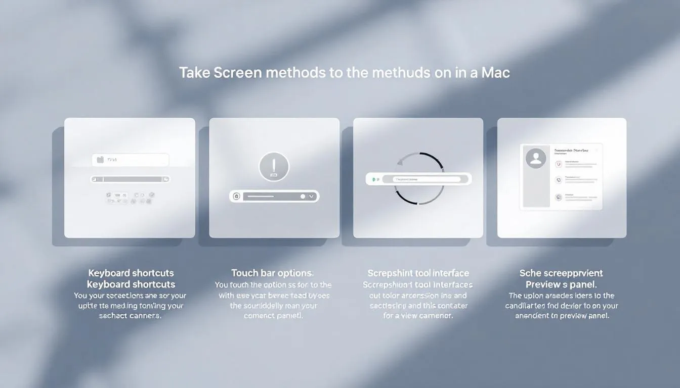 Une capture d'écran illustrant les différentes méthodes pour prendre des captures d'écran sur un Mac.