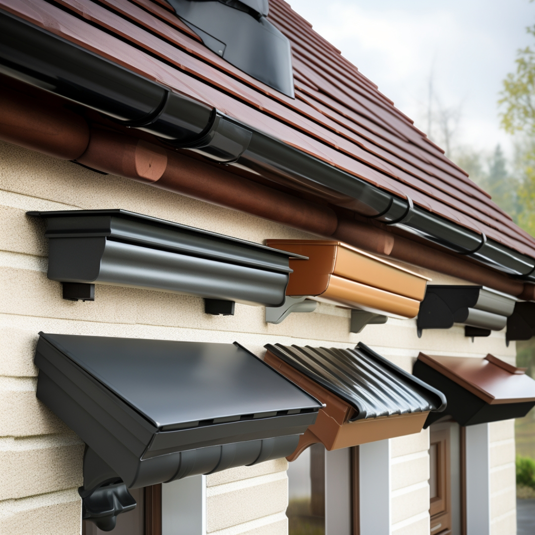 An image showing different types of gutters and their styles, with a focus on guttering installation costs