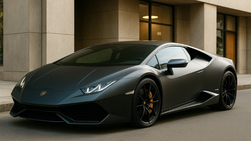 Lamborghini with increased appeal due to windows with tinted films