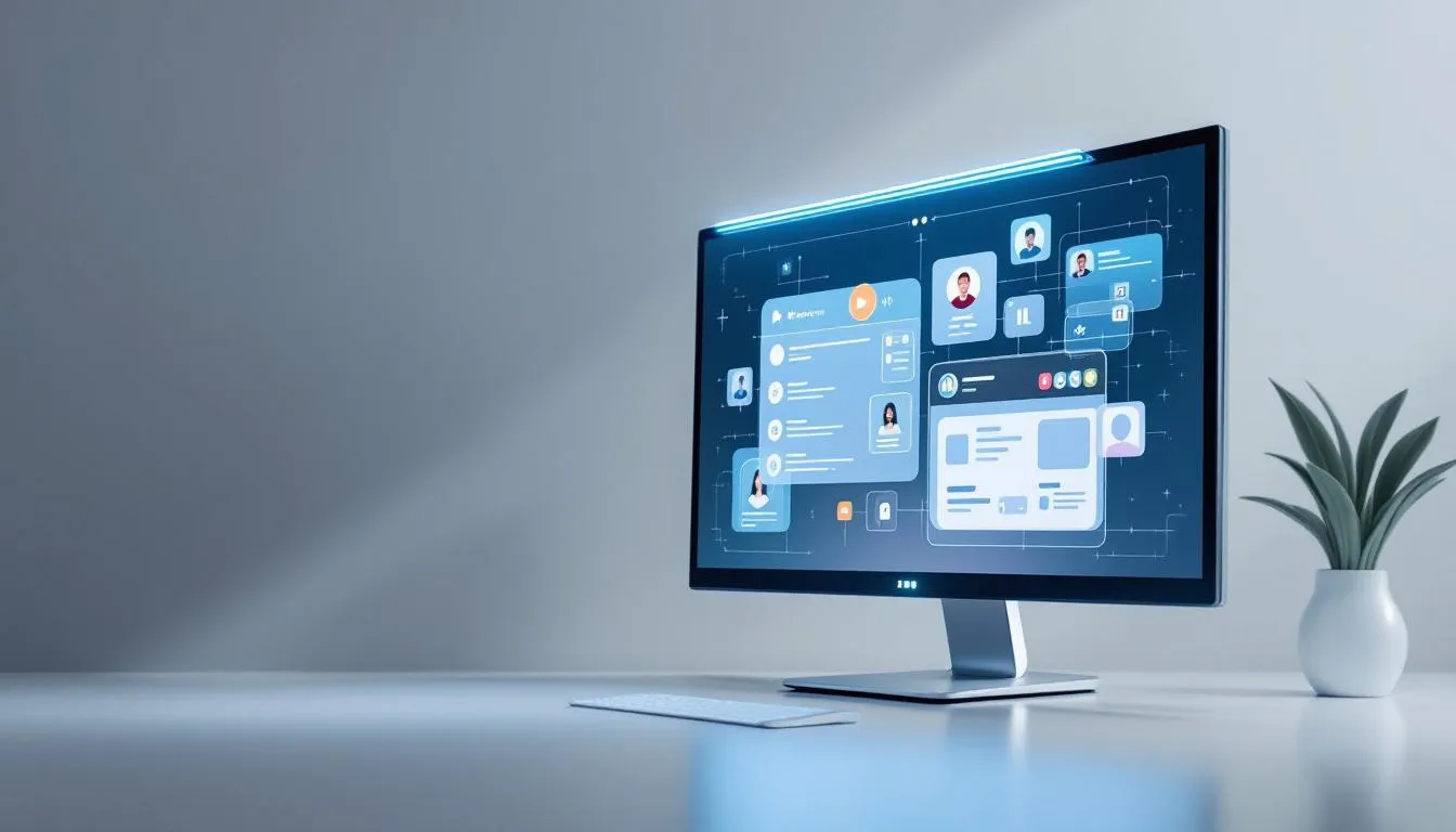 Applications de collaboration pour &eacute;quipes, illustrant un environnement de travail moderne.