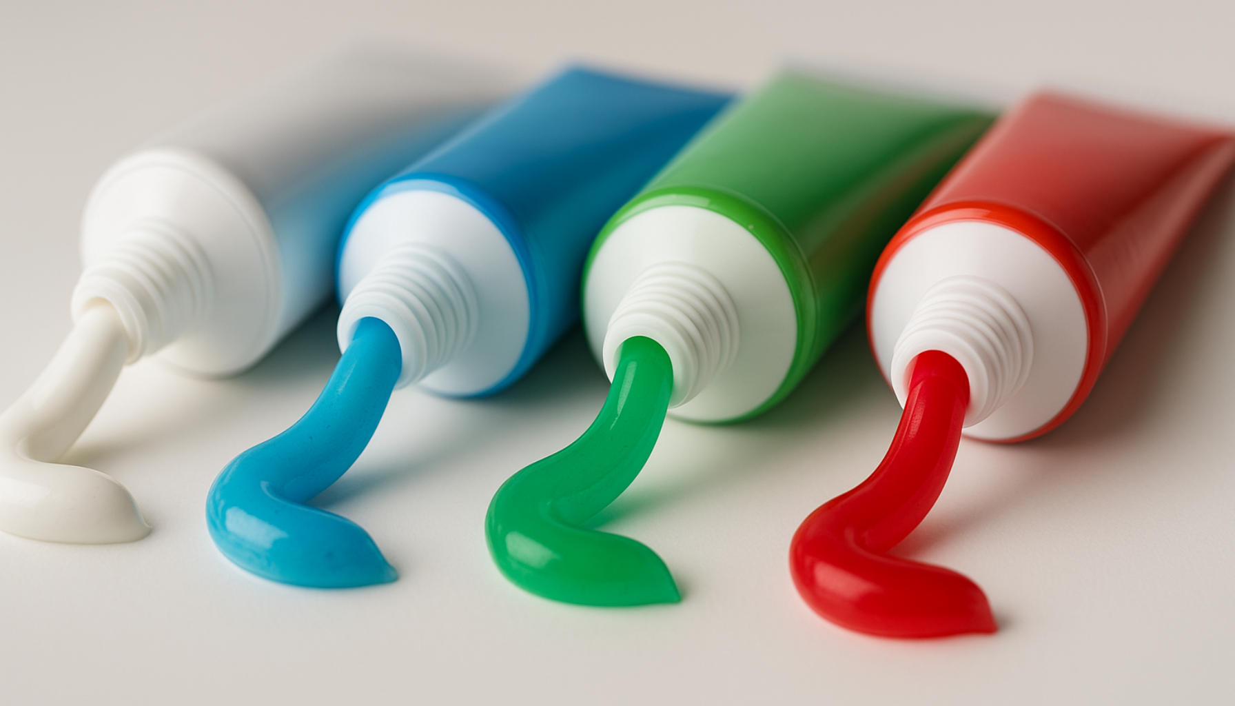 Tannkremer: Finn den som passer deg 12 Fire tannkremtuber i hvitt, blått, grønt og rødt på et rent bord med mykt lys. tannkremer tannkrem utvalg av tannkremer barn tennene tenner fluor produkter inneholder bruke effekt god mer tannkremen tannkremene dine ingredienser zendium voksne bør finnes behov utvalg bruker anbefaler jordan flere får våre derfor finner finne viktig ønsker ofte ekstra passer igjen del hos mest valg