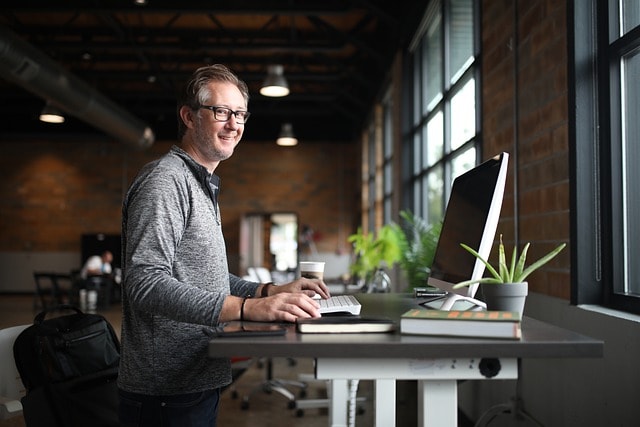 office desk, man, business owner