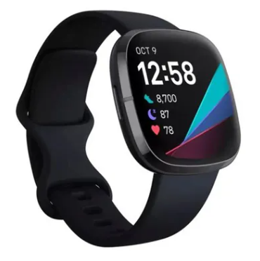 Sense, Advanced Smartwatch With Tools For Heart Health, Stress Management And Skin Temperature Trends Carbon/Graphite Stainless Steel