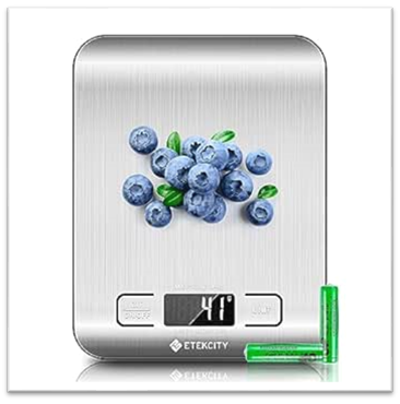 Etekcity Food Kitchen Scale, Digital Grams and Ounces for Weight Loss, Baking, Cooking, Keto and Meal Prep, LCD Display, Medium, 304 Stainless Steel