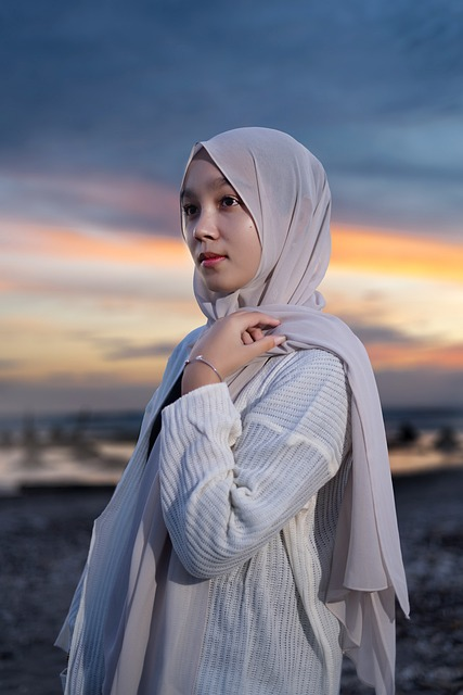 girl, hijab, model