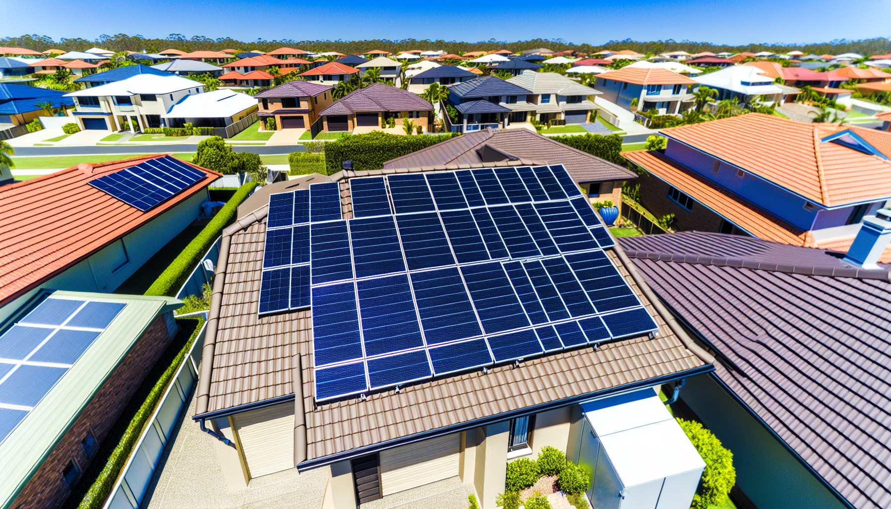 Solar panels on a rooftop in the Gold Coast region