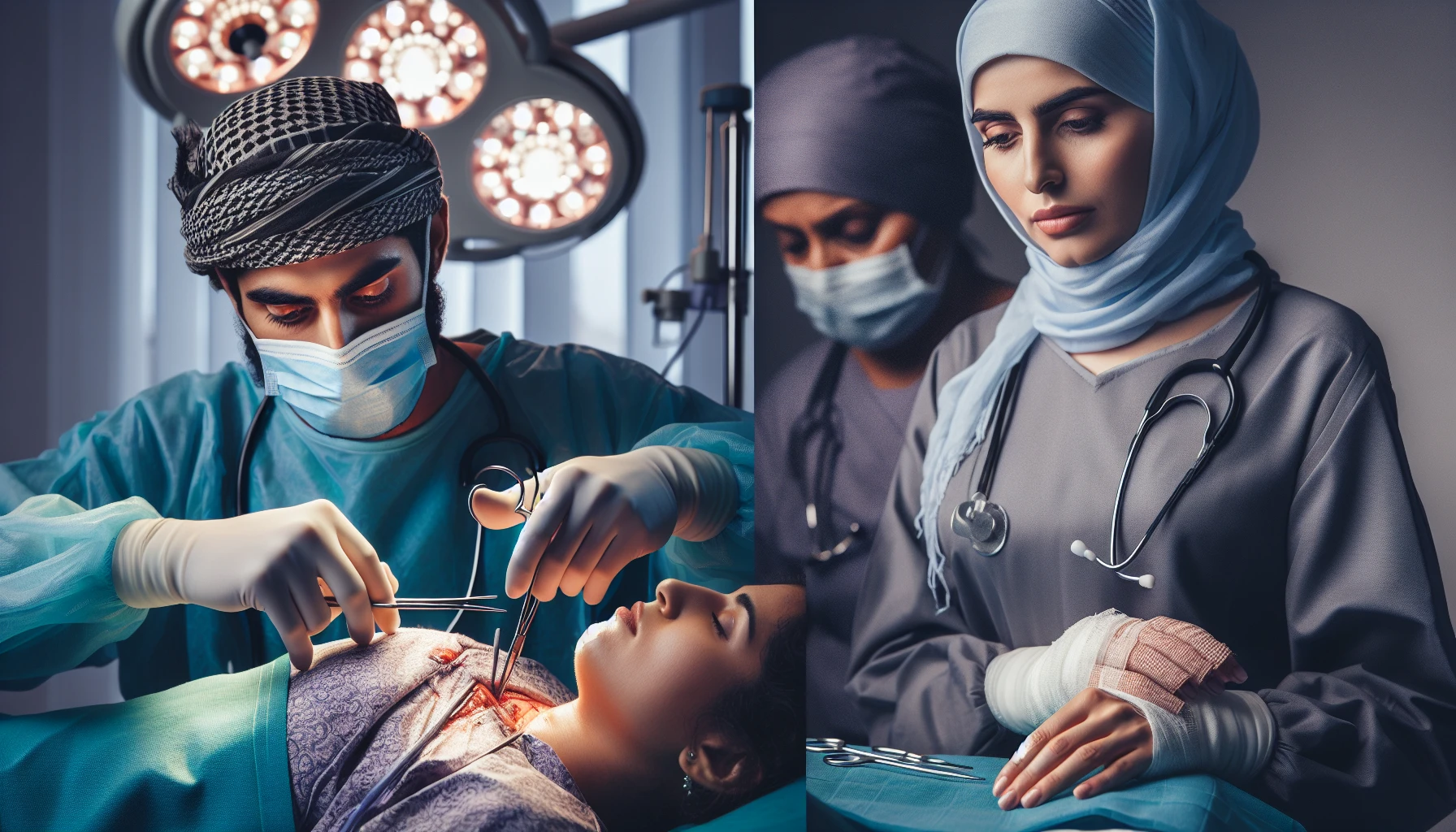 Illustration of surgical treatment for stage II colon cancer