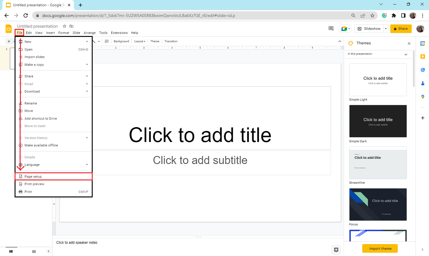 how to make slides presentation vertical