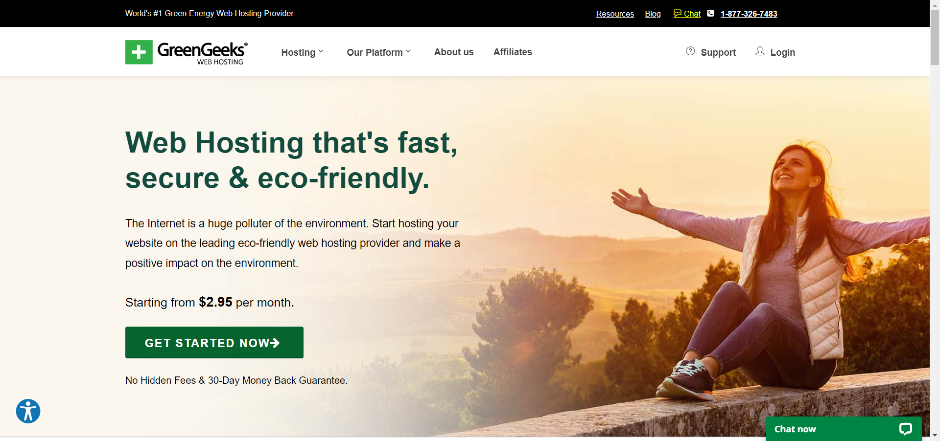 GreenGeeks main page
