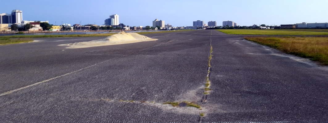 Abandoned runway at Bader Field airport.