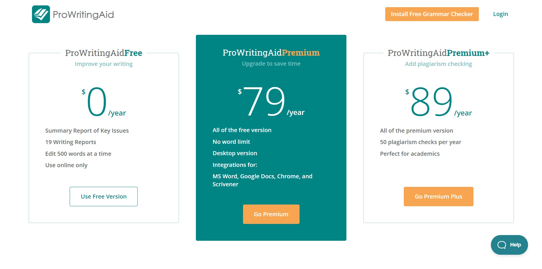 ProWritingAid Pricing Plans