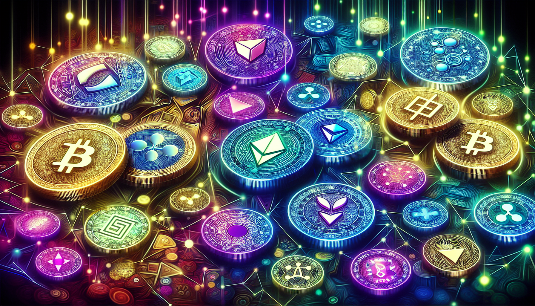 An illustration depicting the concept of valuable utility in cryptocurrencies, showcasing various utility tokens.