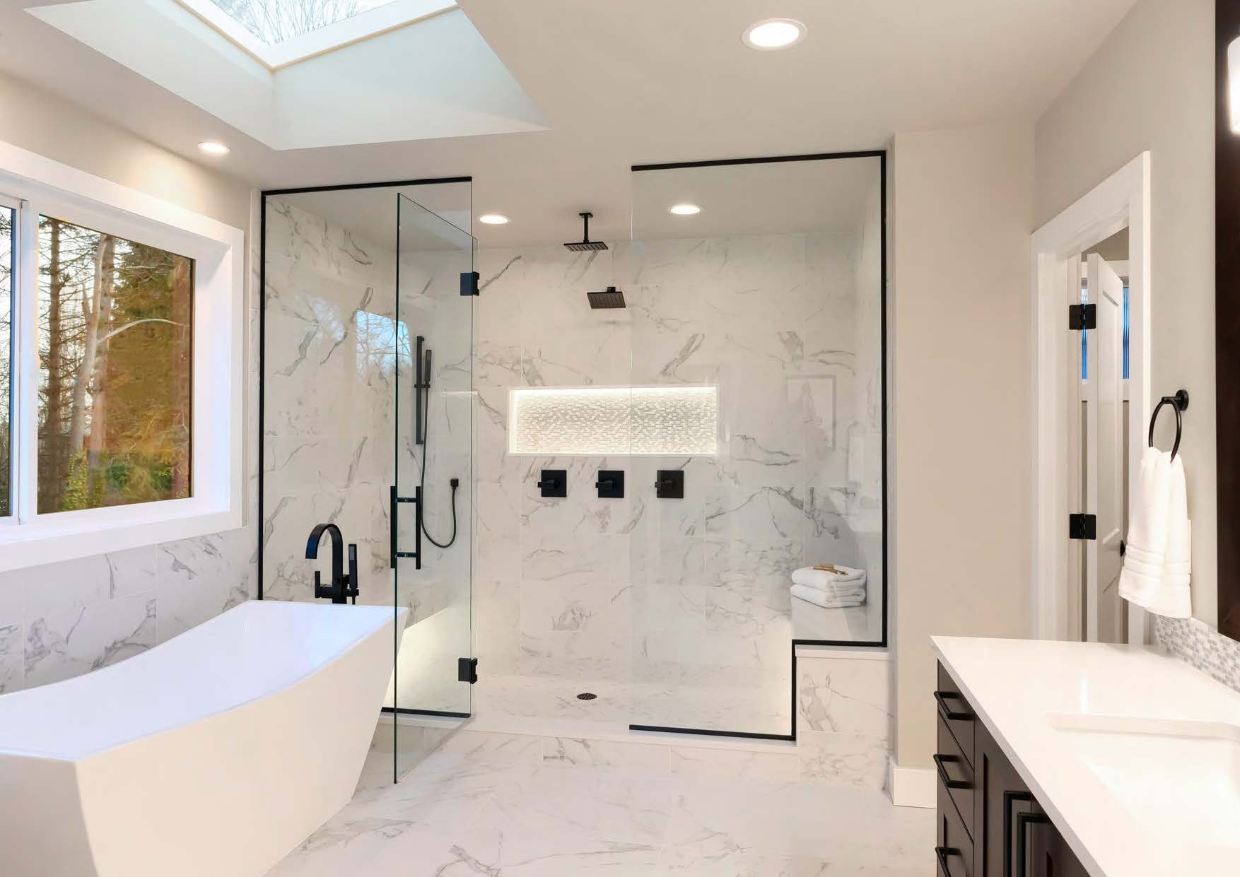 framed glass shower screen