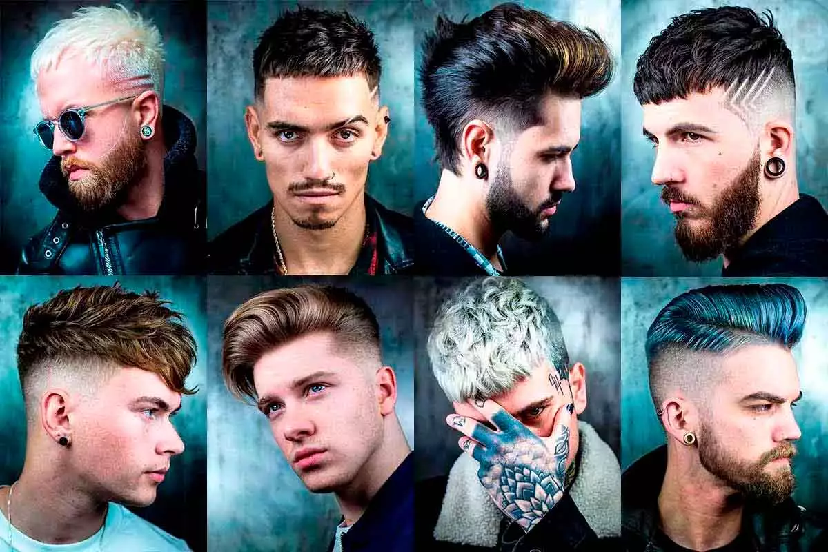 Many men with different grooming trends