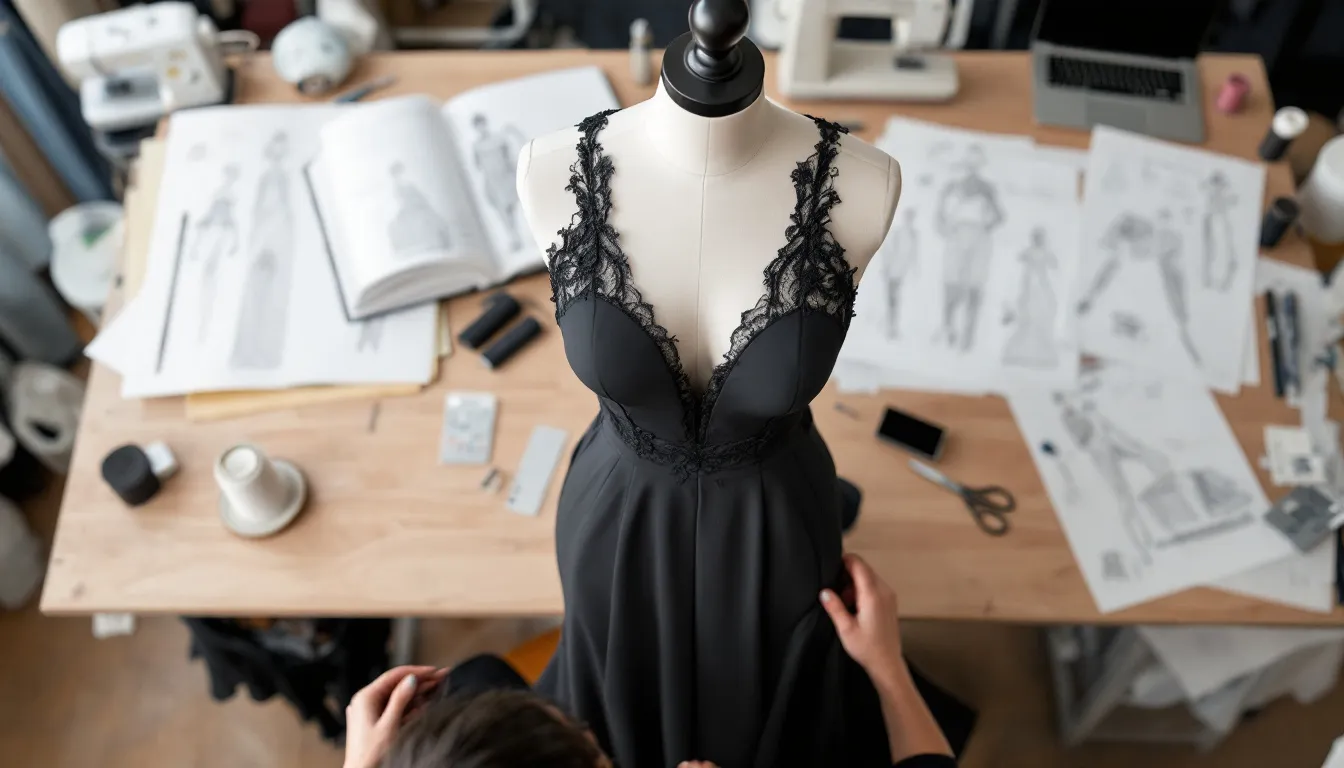 A real-life sewing project using a dress form, demonstrating the impact of dress forms on garment creation.