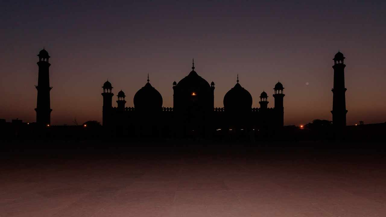 badshahi mosque, Lahore, Night 