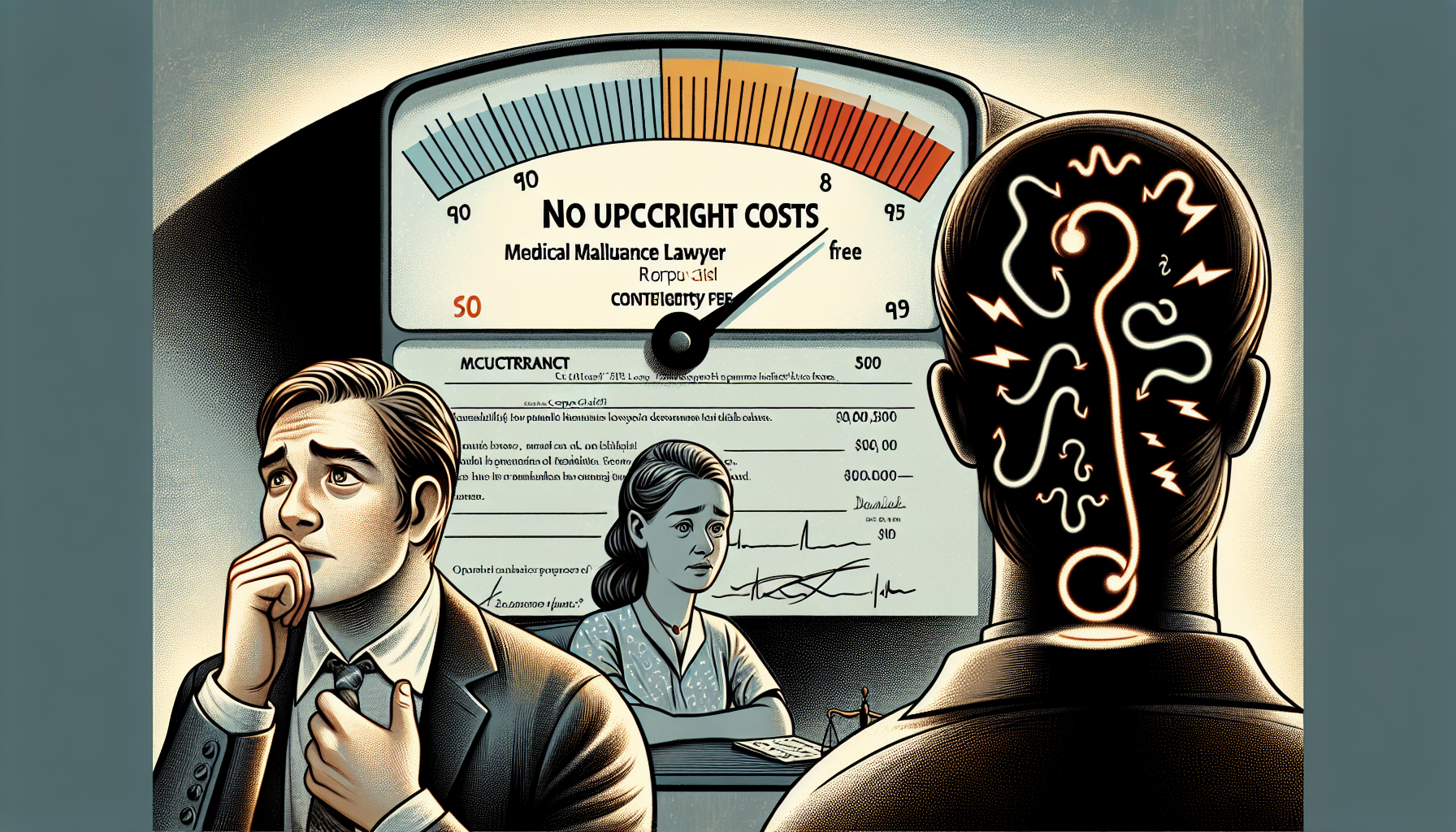 Illustration of cost considerations for hiring a medical malpractice lawyer