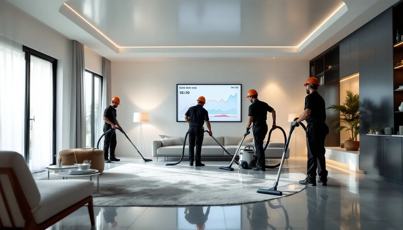 Specialized deep cleaning services being conducted in a residential setting.