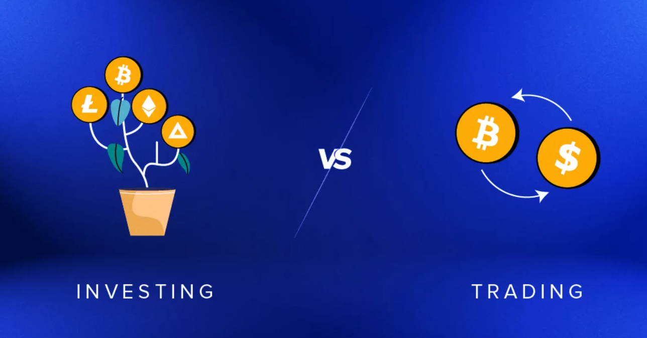 An image comparing investing to trading. 