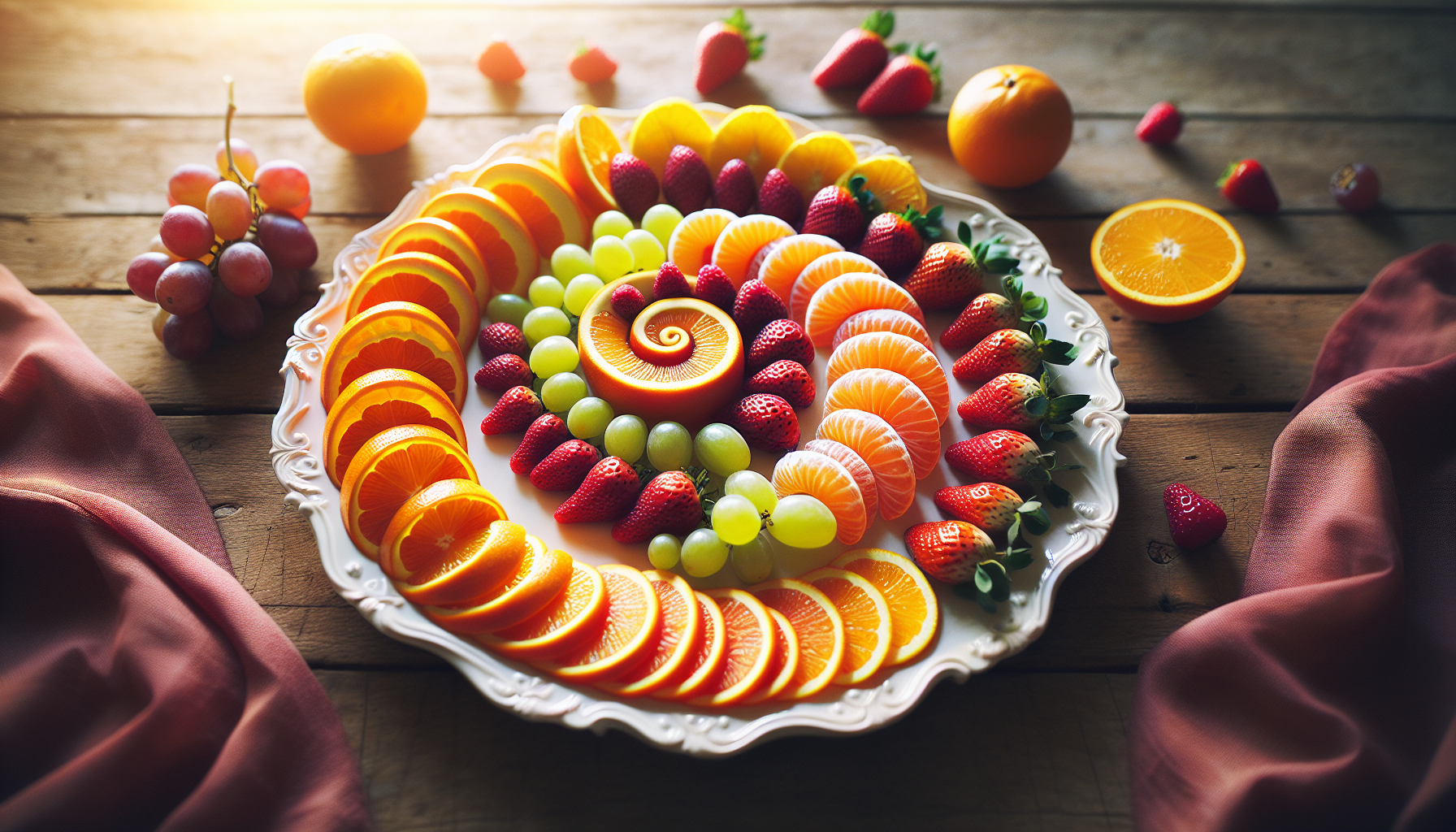 Colorful fruit salad arrangement