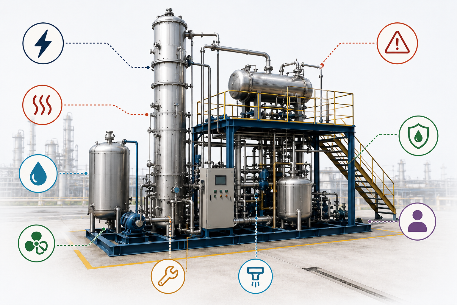 site requirements for industrial solvent recovery equipment installation