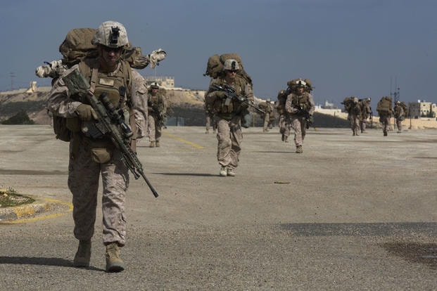 Marines walking 